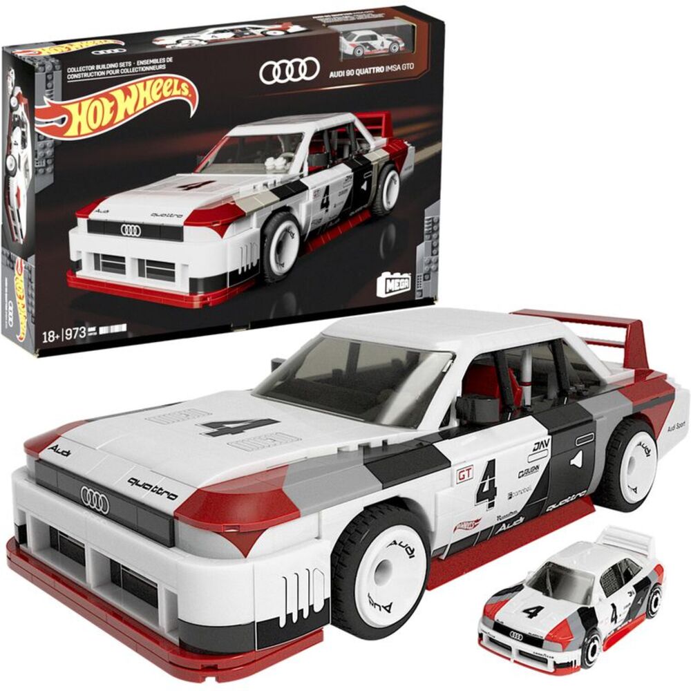 MEGA BLOKS Hot Wheels Audi 90 Quattro IMSA GTO, Includes 1 Collectible Diecast